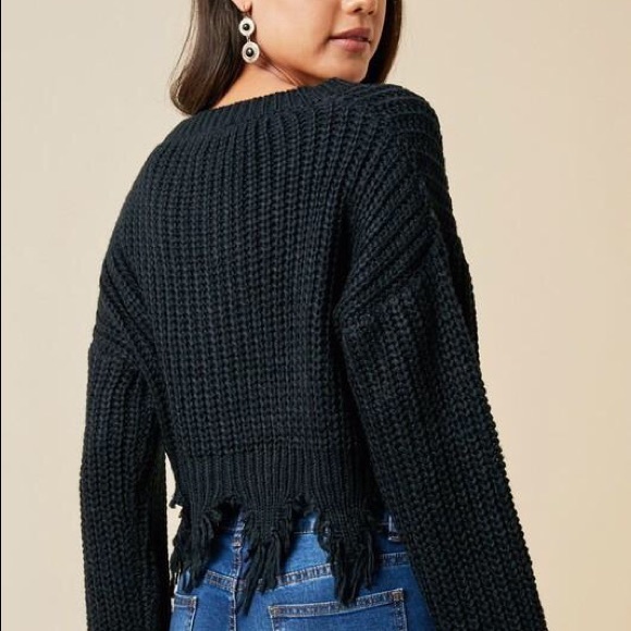 Distressed Button Down Sweater - Picture 4 of 5